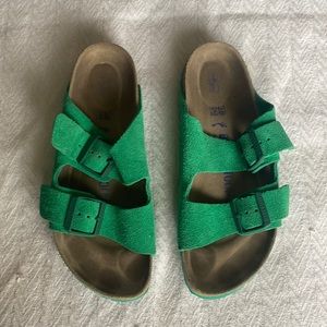 Green Suede Birkenstocks